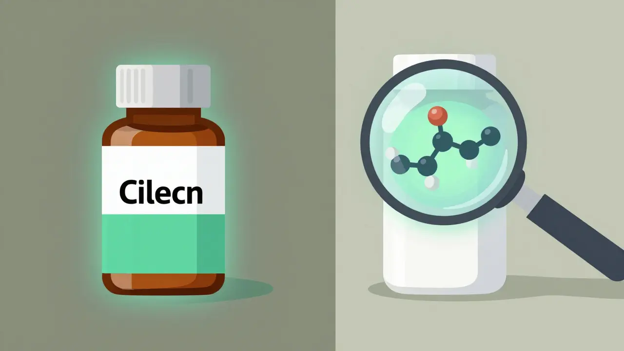 Comparison of brand name vs generic pill bottles showing bioequivalence