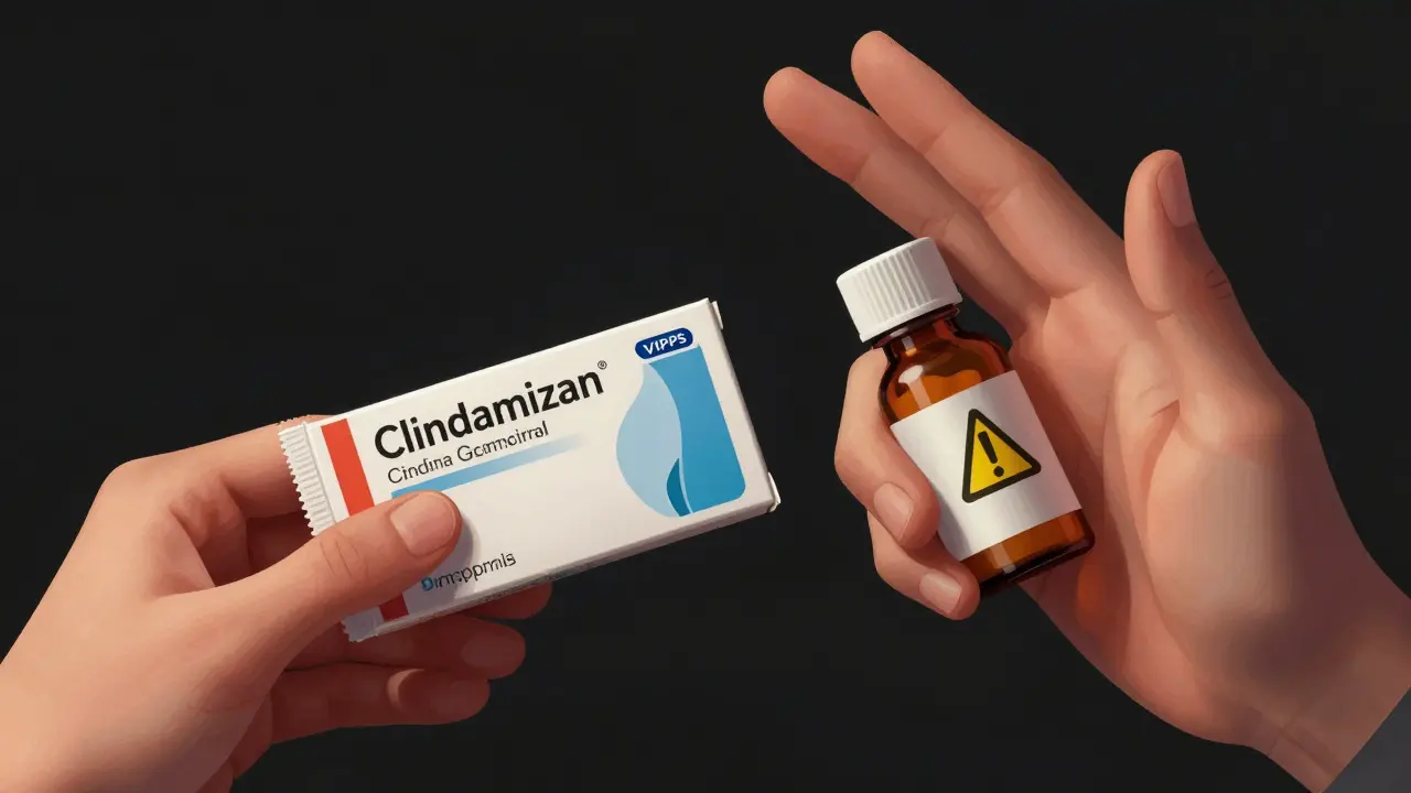 Hand holding verified safe medicine rejecting counterfeit drug