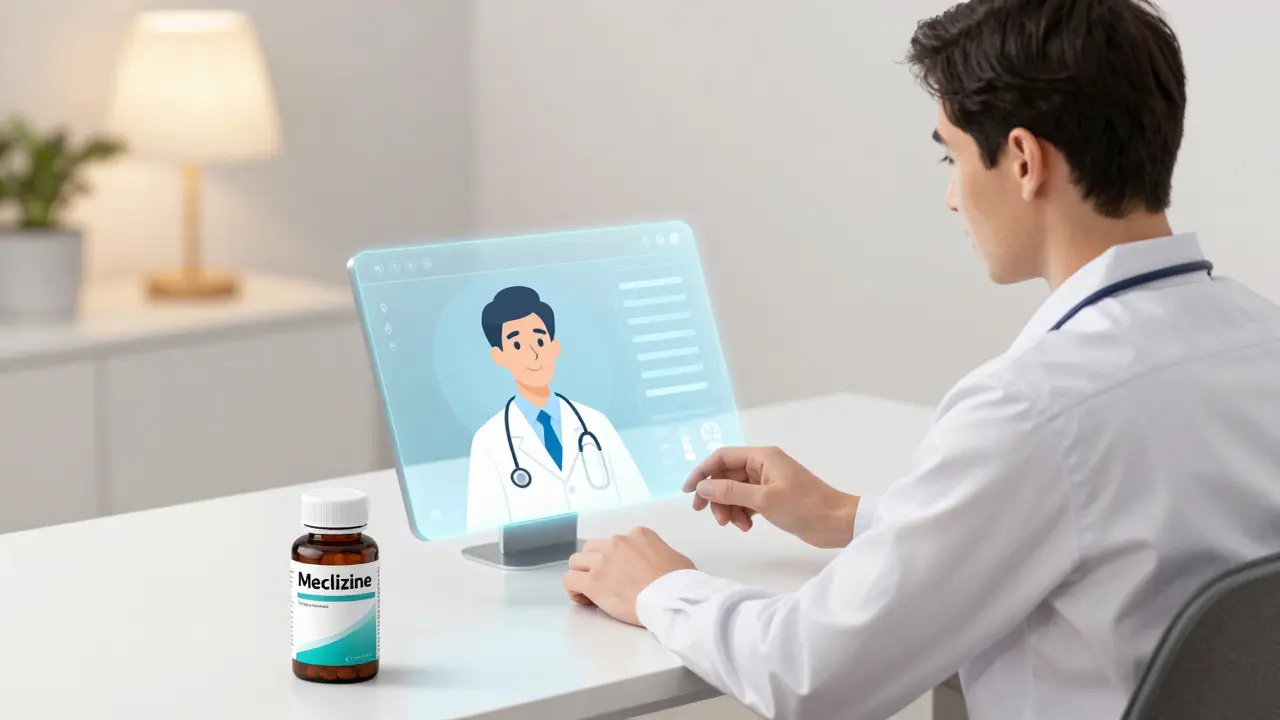 Person using telehealth service to get an online prescription