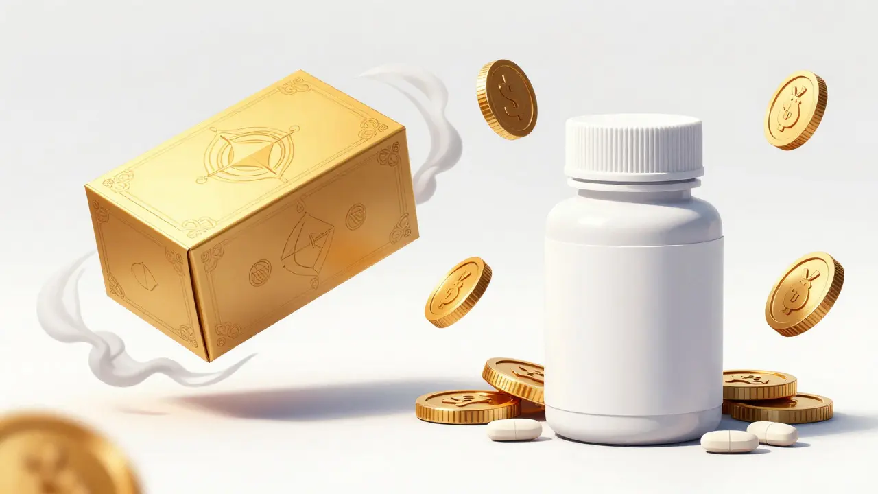 Comparison of expensive brand box versus affordable generic medicine